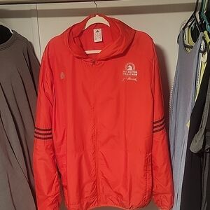 Adidas Red 2XL Windbreaker Jacket Boston Marathon 2018